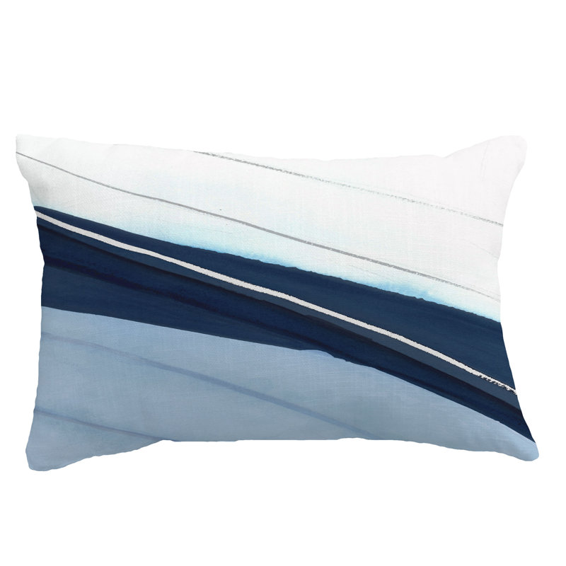 Boat Striped Reversible Throw Pillow, Blue