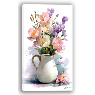 Sunlit Blossoms - Wildflower, aquarelle sur toile