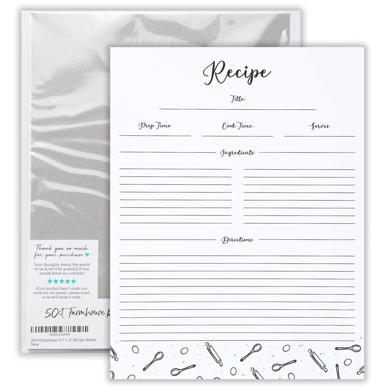 Outshine Premium Recipe Notecard