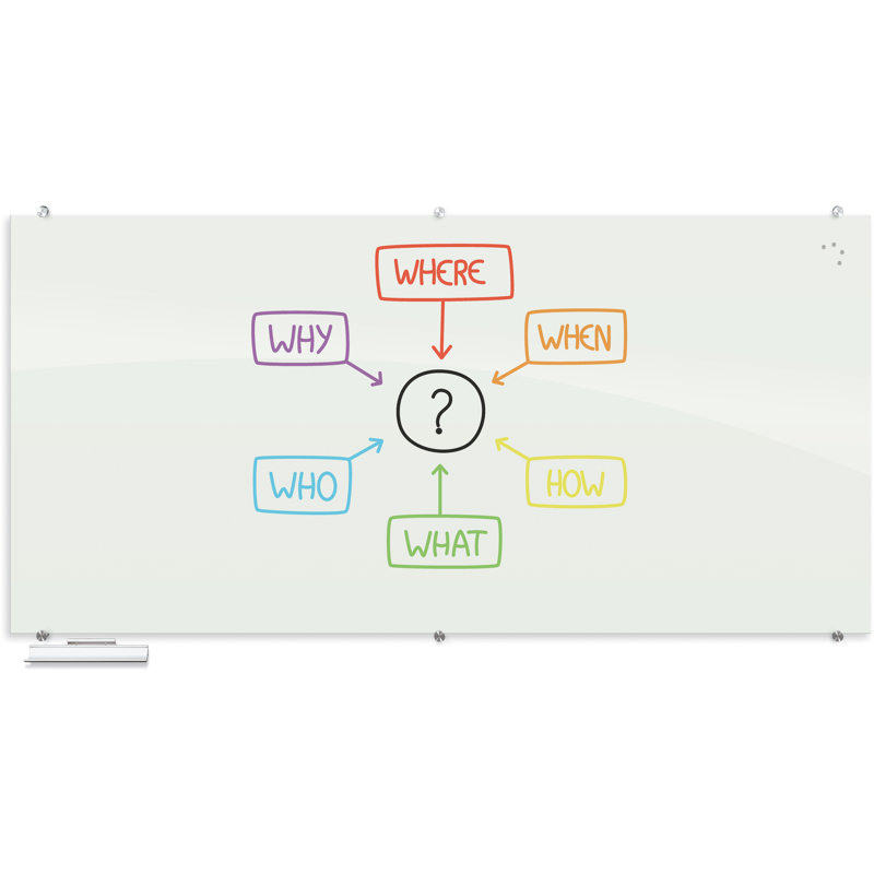 Tableau effaçable mural en verre Visionary, H 47,24 po x L 94,49 po, Blanc
