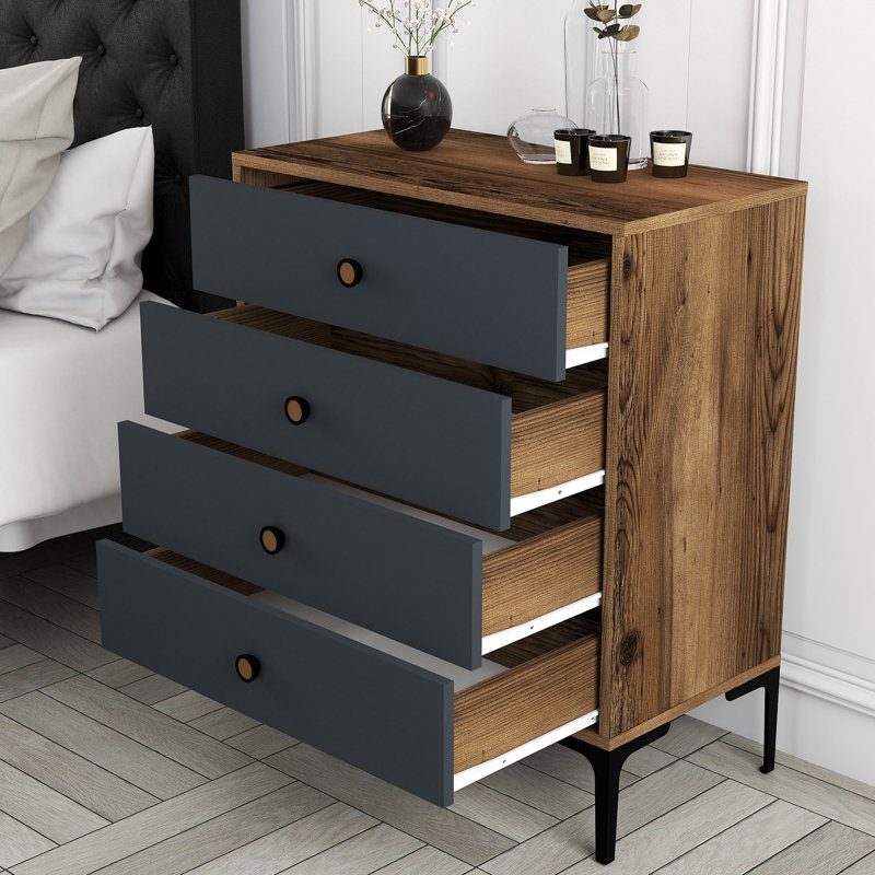 Commode Paucker, Gris/brun