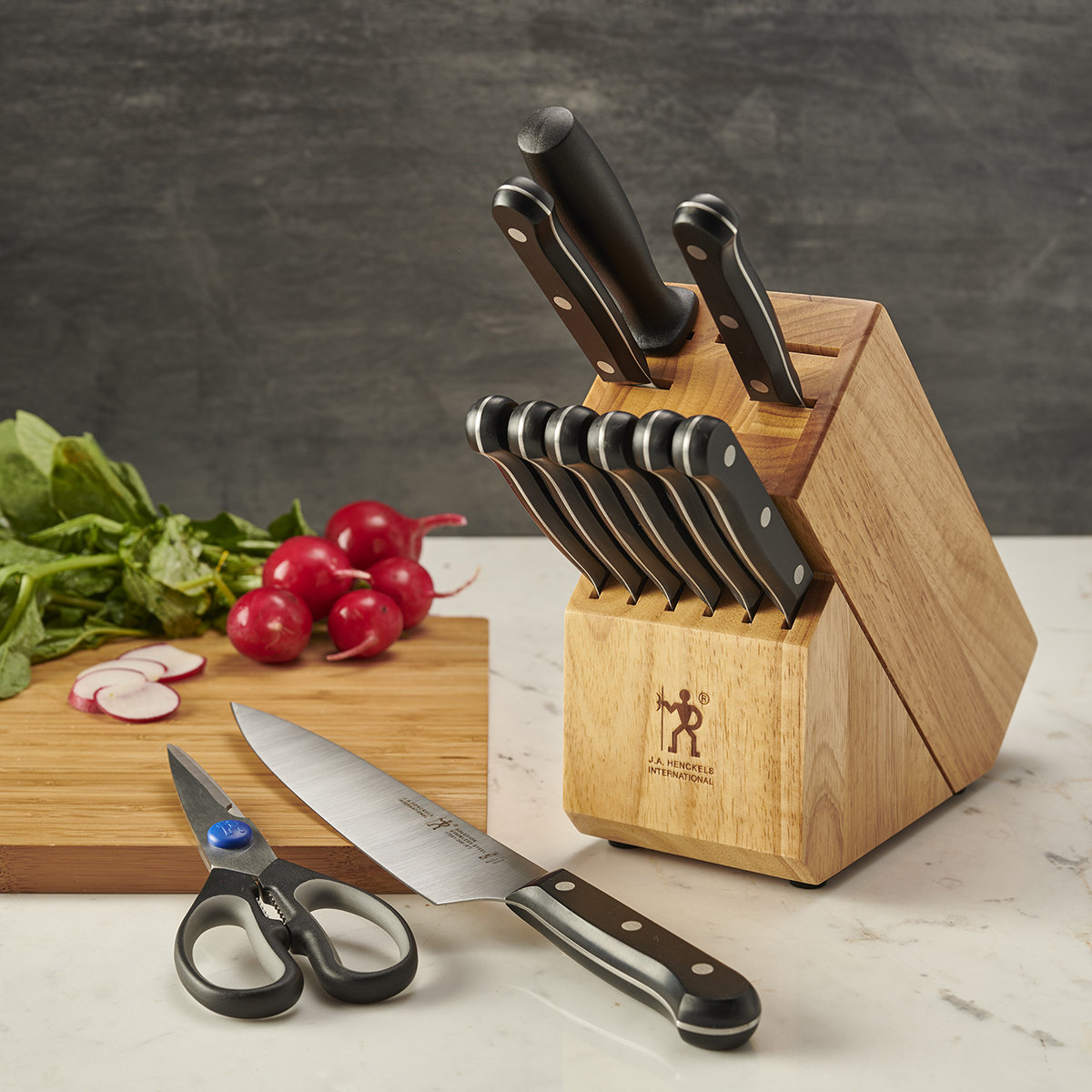 HENCKELS Dynamic 12-Pc Knife Block Set - Cherry