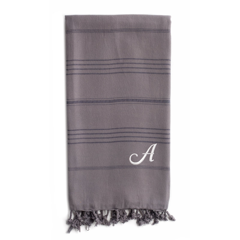 Serviette de plage en coton turc Summer Fun Pestemal, Gris, A