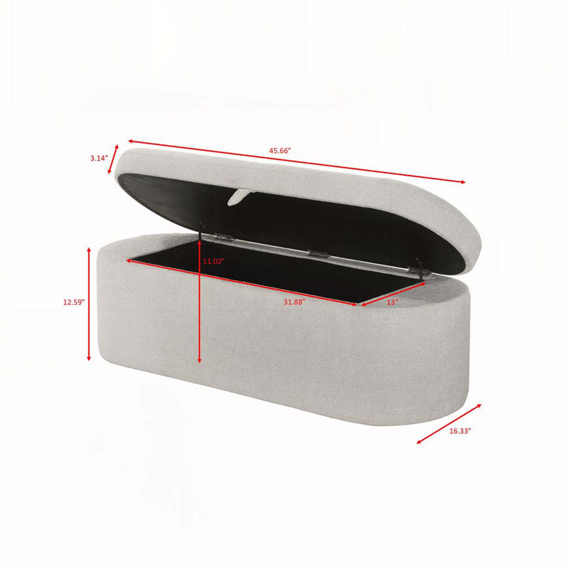 Banc de rangement rembourré, Vert clair