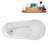 61" Streamline Soaking Freestanding Tub and Tray With Internal Drain-101697601