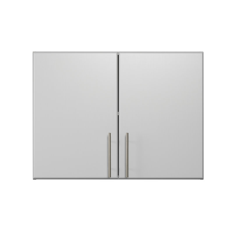 Armoire de rangement à 2 portes Watse, armoire de rangement murale pour la cuisine et le garage avec tablette ajustable, l 32 po x H 24 po x P 16 po Watse, gris