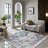 Machine Washable Oriental Blue/Green/Gray Area Rug-1539533236