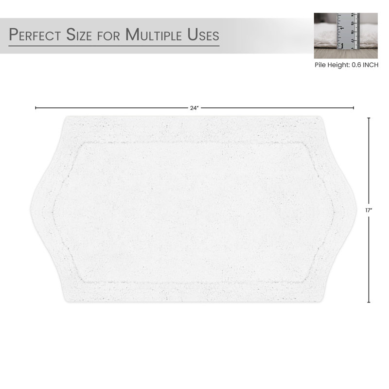 Tapis pour salle de bain Morissette, L 17 po x L 24 po, Blanc