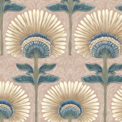 Papier peint auto-adhésif à motif de feuilles bleues élégantes à motif floral rétro à motif de contact rétro-adhésif mural amovible pour armoires de cuisine de chambre à coucher 17,7 po x 118 po
