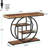 41.3 Inch Industrial Console Table with 4-Tier Rustic Brown Shelves, Unique Circle Metal Frame for Storage and Display, Narrow Entryway Accent-1837834521