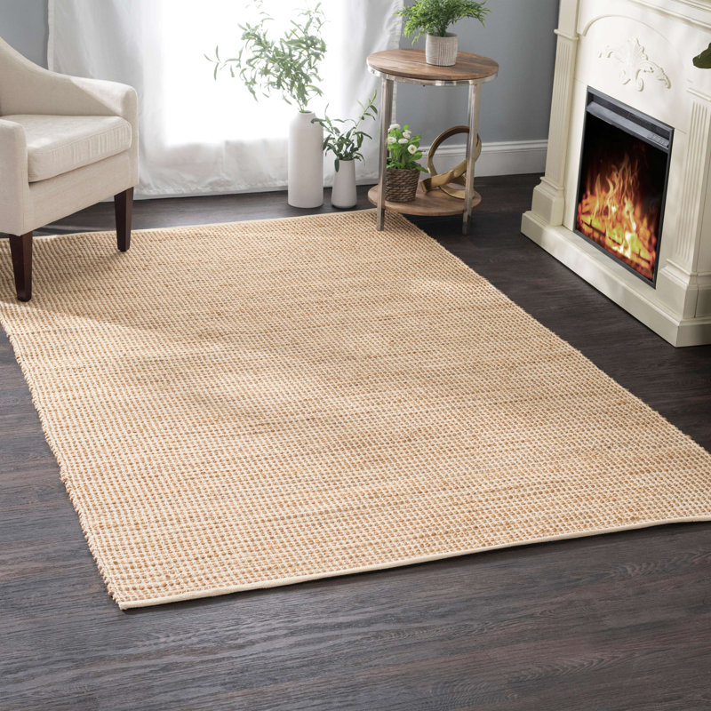 Tapis en jute tissé à la main Gravel, Rectangle 6 pi x 9 pi