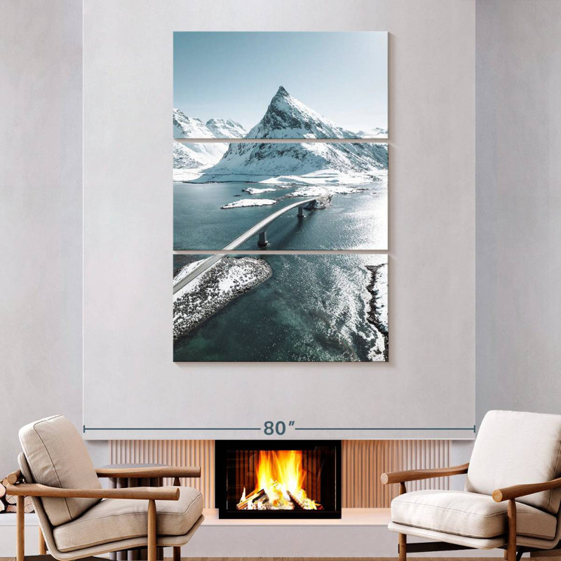 Alvord Fredvang Bridge In Winter, 74" H x 48" W