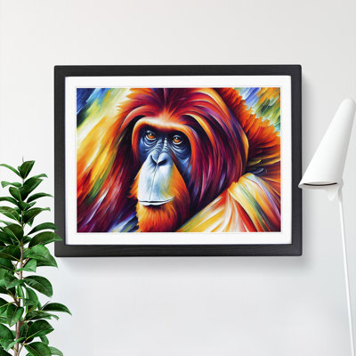 XH1022-6471X Orangutan Abstract 1 Piece Single Picture Frame Wall Art