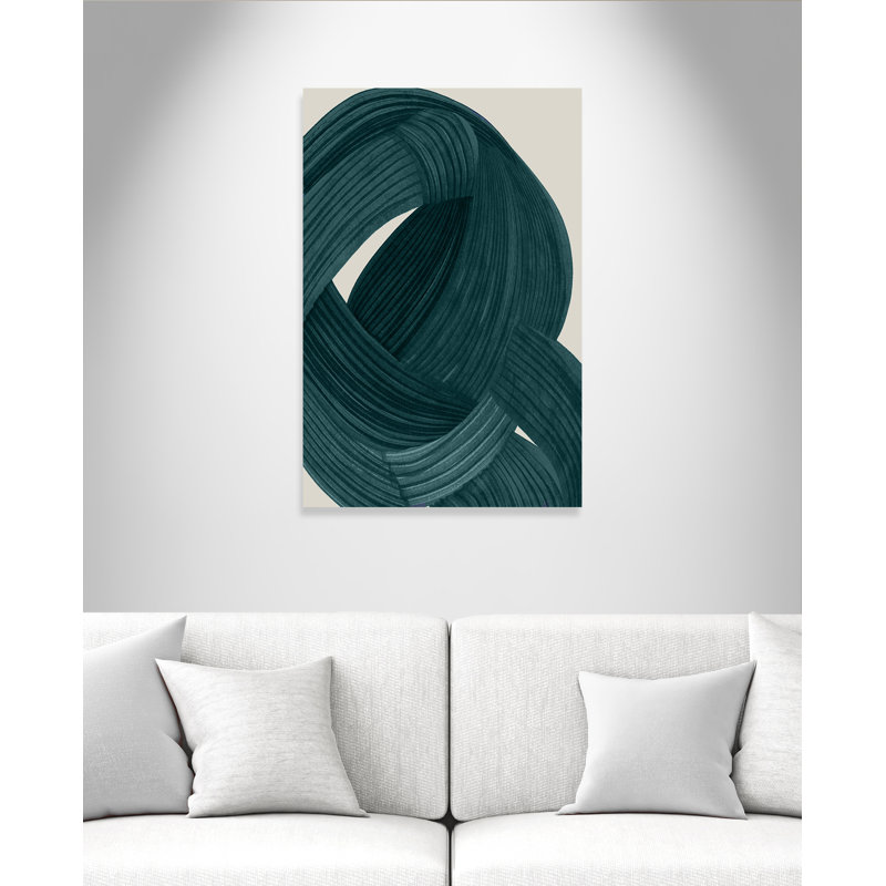 «Tangle in Teal II» par Casa Fine Arts, Sans cadre, L 24 po x H 36 po, Toile tendue