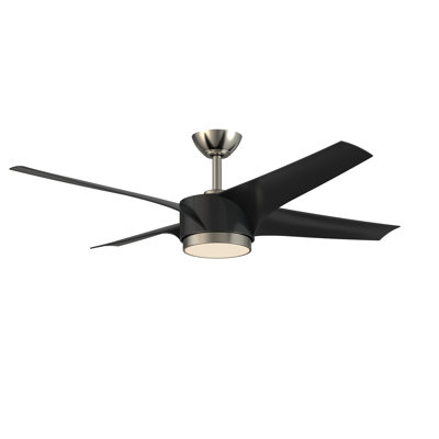 VELA 52'' Ceiling Fan with LED Lights -  Kendal Lighting, AC30952-BLK/SN