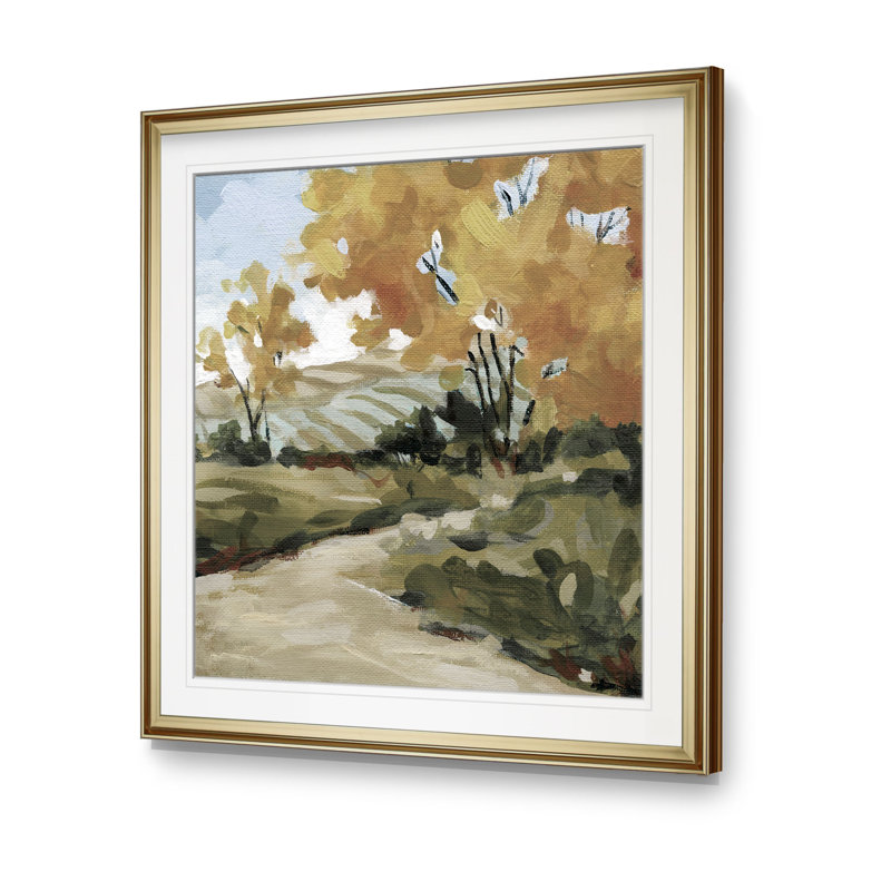 Parcours de pâture - Imprimé, H 17,5 po x l 17,5 po x P 1,5 po, Cadre doré