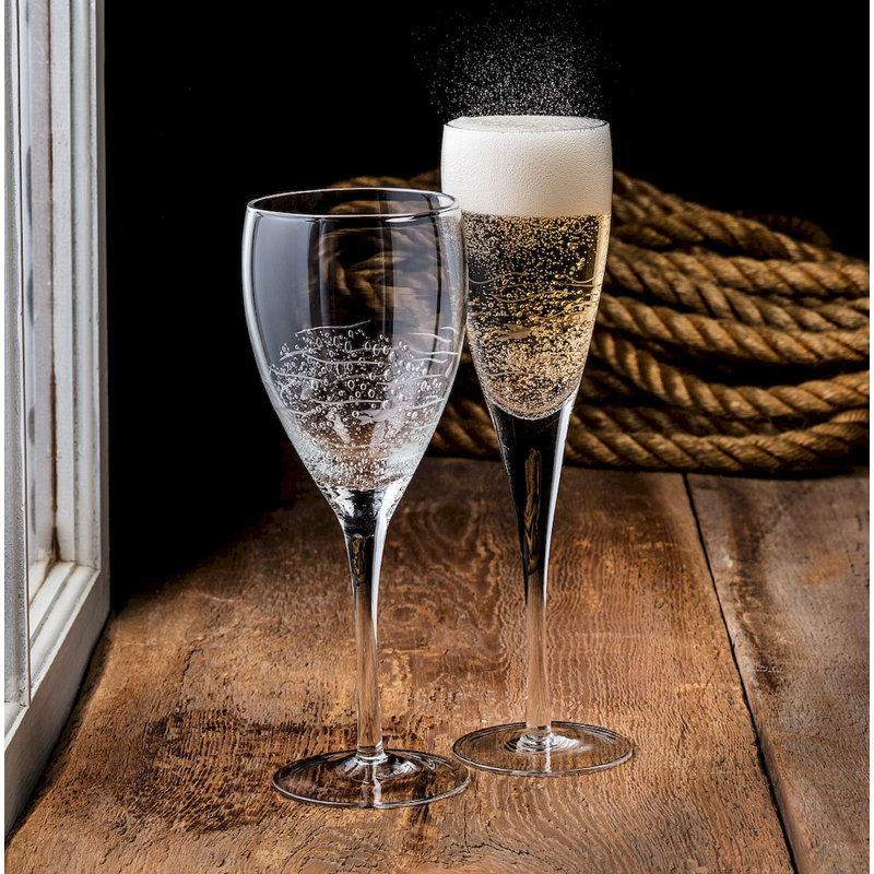 Baril de poisson coupé et bulles 16 oz. Verre à vin blanc