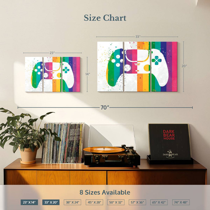 'Rainbow Splatter Controller, 14" H x 23" W