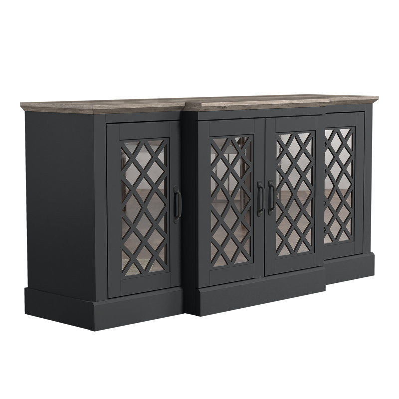  Buffet Perrault, Noir / chêne gris noueux, Diamora