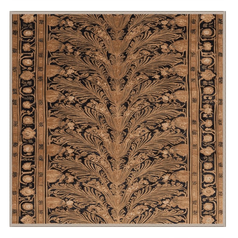 Tapis brun français lavable à la machine, Carré 3 pi