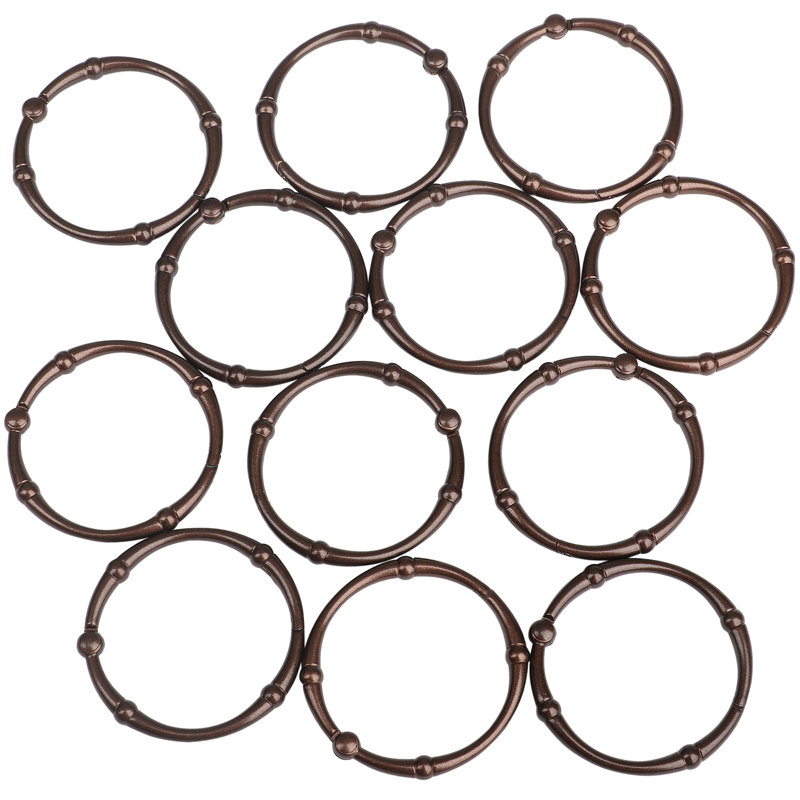 Oil Rubbed Bronze Zinc Alloy Shower Curtain Hooks Set of 12