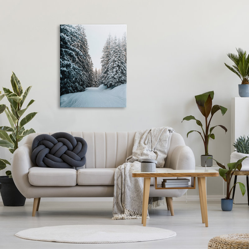 Snowy Ski Slopes sur impression sur toile, H 40 po x l 30 po x P 1,5 po