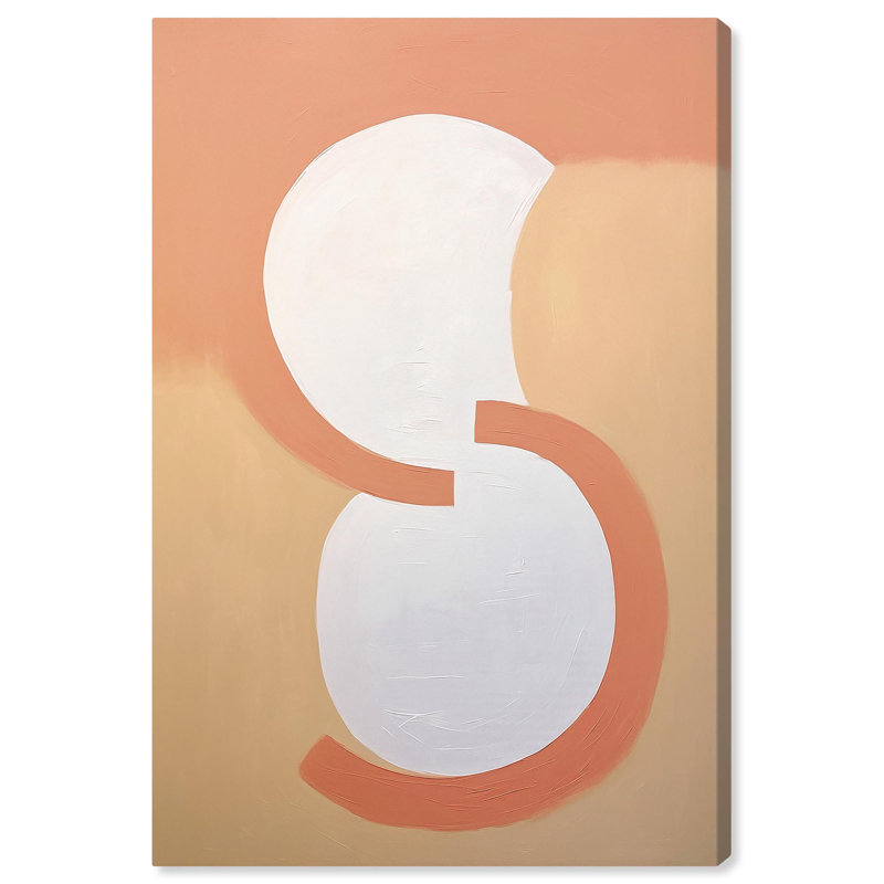 Large Beige and White Abstract Canvas Art Print