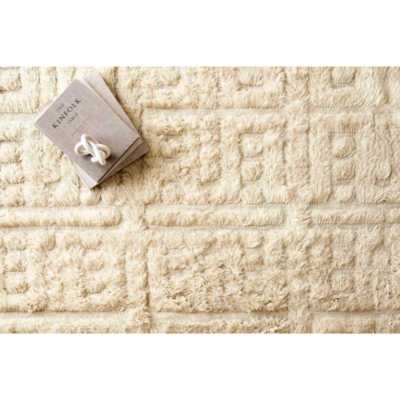 HYGGE Geometric Area Rug in Beige, Rectangle 7'9" x 9'9"
