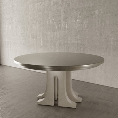 Aqueduct Wood and Concrete Contemporary Round Dining Table