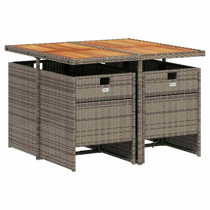 Patio Dining Set Table,, 5 Pieces: Table, 4 Chairs, 73cm H x 110cm W x 106cm D