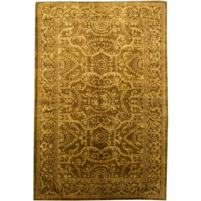 Hand-Knotted High-Quality Gold and Gold Area Rug
