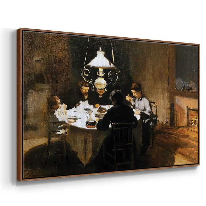 " The Dinner, 1868 ", Noyer, H 27 po x l 41 po x P 2 po