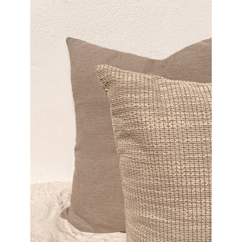 Mocha Brown Woven Acrylic Indoor Outdoor Pillow