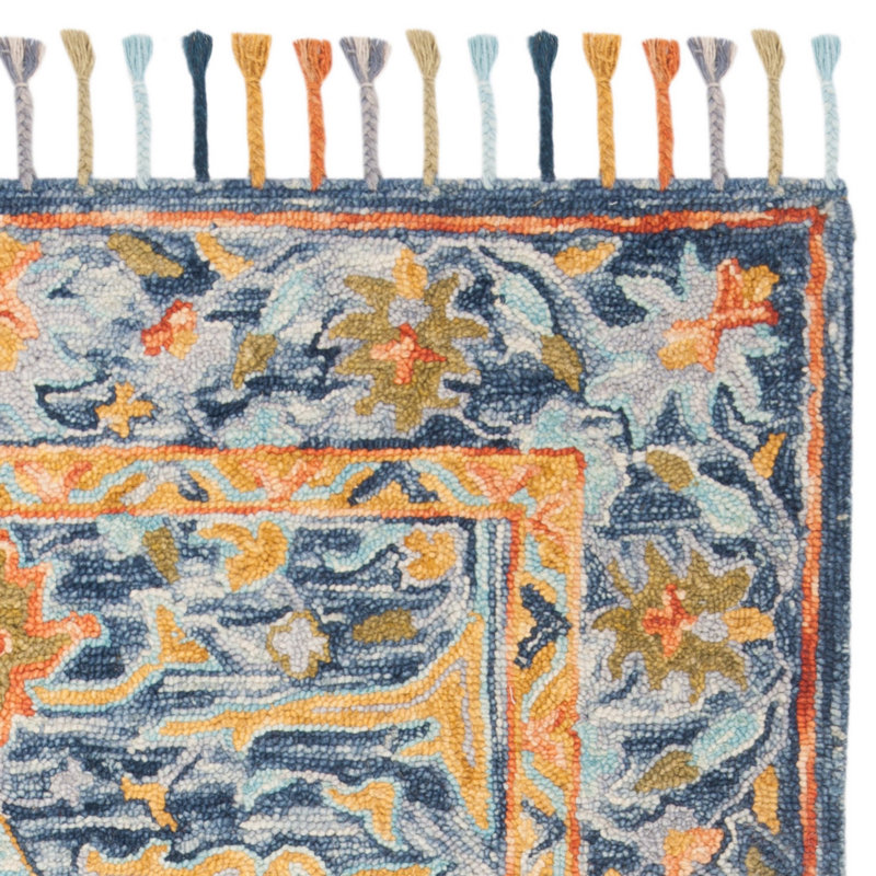 Tapis oriental en laine touffeté à la main Vahakn, Carré 7 pi