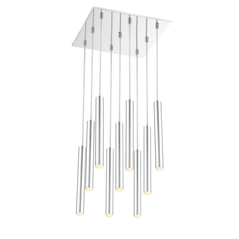 Bowning 9 - Light LED Cluster Pendant, Chrome