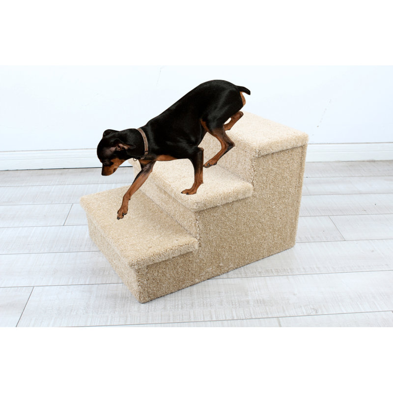 Escalier pour animaux 3 marches, Beige