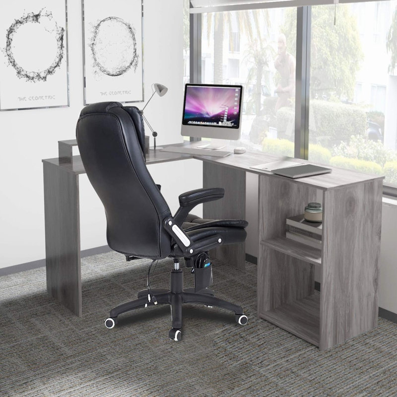 Erris L-Shaped Computer Desk, Grey, 74cm H x 135cm W x 40cm D
