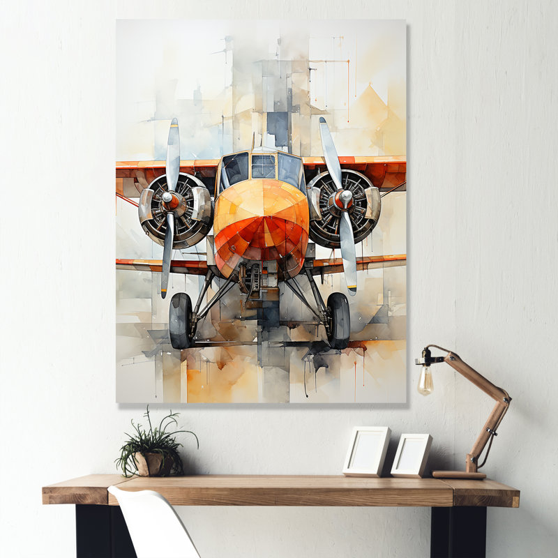 Portrait d'un avion sur toile, Toile tendue, H 32 po x l 16 po x P 1 po