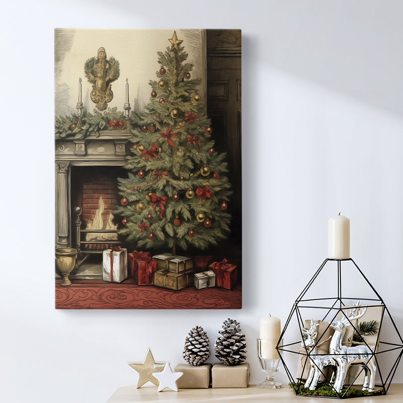 Art des Fêtes de Noël - Toile tendue avec châssis DVII, H 60 po x l 40 po
