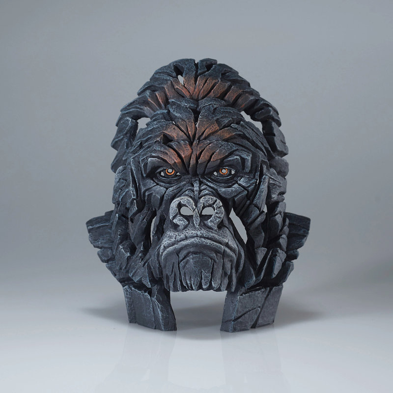 Edge Sculpture Mini Gorilla Bust Figure 5.32in H