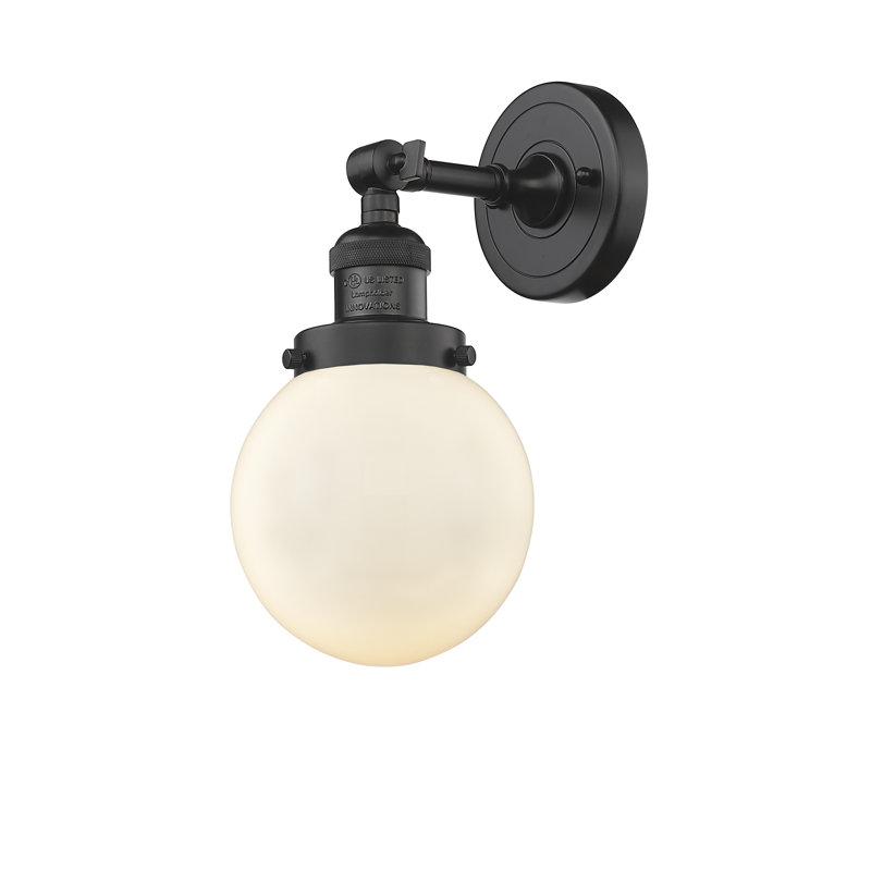 Clementina Dimmable Bath Sconce, Matte White Cased, 6 Watt Vinage LED Bulb, Oil Rubbed Bronze