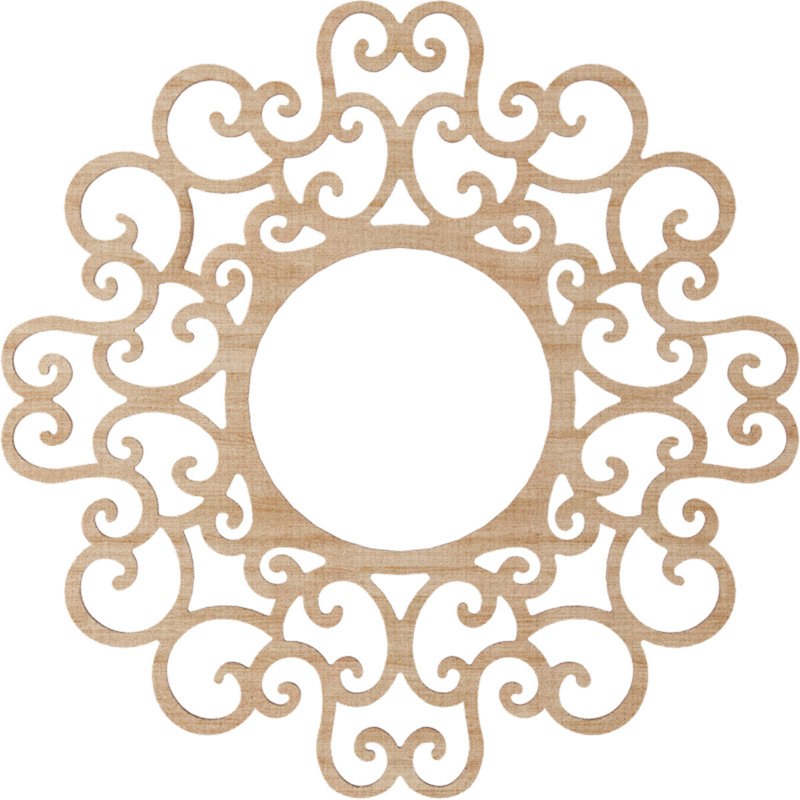 Médaillon de plafond en bois de charnière Reims 28 po x P 10 3/4 po x T 1/4 po, H 24 po x l 24 po x P 0,38 po, Aulne