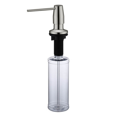 Ruvati Kitchen Faucet Soap dispenser All Metal in Brushed Nickel Countertop Sink Hand Lotion Pump with Refillable Bottle 