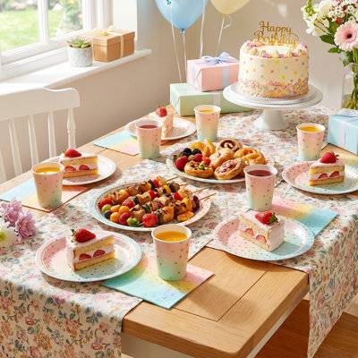 60-Piece Disposable Birthday Party Paper Tableware Set