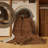 Machine Washable Solid Brown Area Rug-2032160378