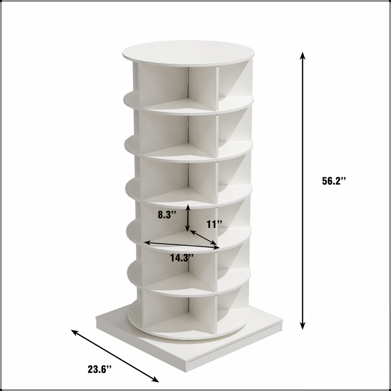 Armoire à chaussures rotative 360 avec 6 couches, peu encombrante et élégante pour une organisation moderne.