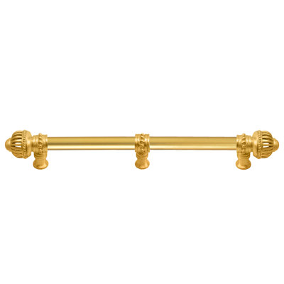 Cricket Cage 12 inches c.c. with 5/8 smooth center long pull large finial with center brace in Gilded Mercury