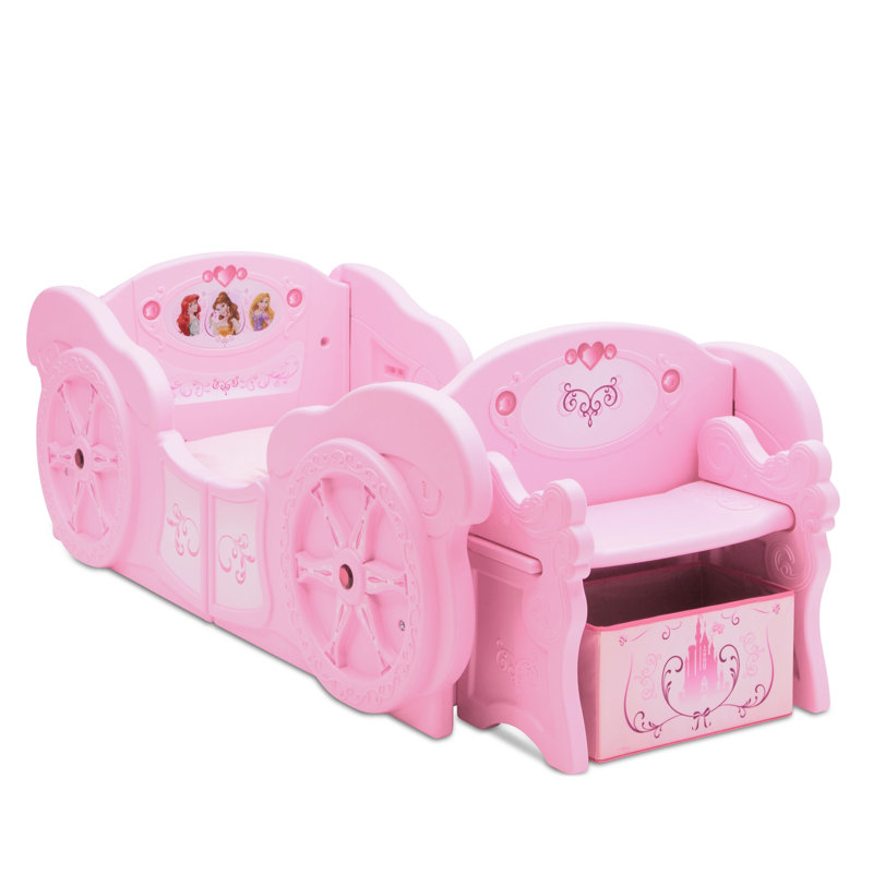 Disney Princess Pink Plastic Carriage Toddler-to-Twin Bed