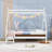 Wood Low Profile House Platform Bed-508322417-508322416