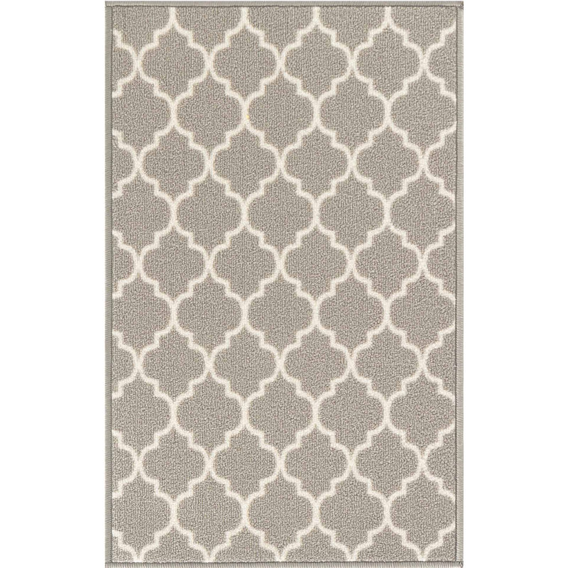 Vasta Non-Slip Geometric Indoor Doormat, Grey, 40cm W x 60cm L